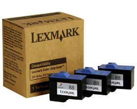 Lexmark 18L0233 ( Tri-Pack #88 ) Color Inkjet Cartridges